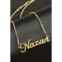 Nazan İsimli Kolye -sarı N162 altın