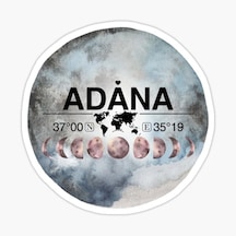 Adana Ve Ay Gps Harita Sticker Oto Araba Yapıştırma 15Cm