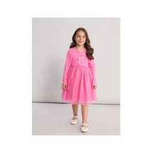 LC Waikiki Alıta Cıty Farkıyla Lcw Kids Pembe Penye Baskılı Kız Çocuk Elbise Pembe - 928406420 Pembe