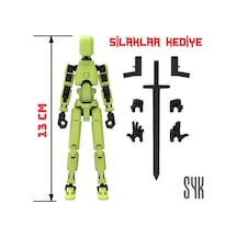 Robot 13 Dummy Fıstık Yeşil Siyah Tüm Eklemleri Hareketli Aksiyon Figürü Oyuncak
