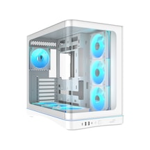Sama V62wh White, G1000wh 1000w, 80+ Gold, Full Modüler, Pcıe 5.1, Atx3.1, Tempered Glass Panel, Panoramic Tasarım, Type-c, 7x120mm Argb Infınıty Fan, Atx, Gamıng Kasa