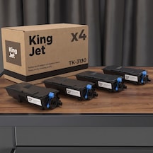 Kingjet Kyocera Uyumlu Tk-3130 Standart Kapasiteli 4'lü Paket Çipli Uyumlu  Toner Ecosys Fs-4200dn