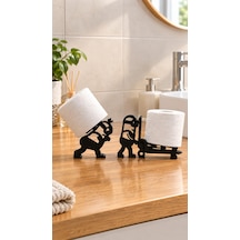 Aksiyon Minyon Figürlü Tuvalet Kağıdı Tutucu Banyo Aksesuarı, Standı Model