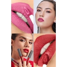 Uzun Süre Kalıcı Kadifemsi Kuruma Yapmayan Mat Likit Ruj - Lipstick 522 Wine Red 0