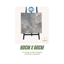 Yapışkanlı Yer Zemin Ve Duvar Kaplama Paneli Arkası Kauçuklu 60x60cm Banyo Salon Floor Pvc Panel 617