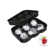 Tahtakale Toptancı Silikon Buz Kalıbı Yuvarlak Küre Buz Kalıbı 6 Lı Çok Renkli