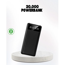 Çoklu Güvenlik Korumalı 20.000 Mah Powerbank Fener Özellikli Antrasit Melanj