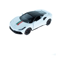 Oyuncak Metal Çek Bırak Süper Sport Araba Beyaz 11 Cm