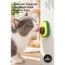 5 Adet Avokado Tasarımlı Yapışkanlı Kedi Yalama Topu