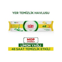 Çok Amaçlı Mop Uyumlu Yer Temizlik Havlusu 50 Yaprak Limon Yağlı Beyaz Sirke Karbonat 48 Saat Temizlik Etkili İz Bırakmayan Formül 0