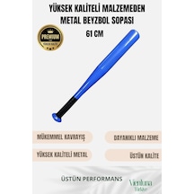 Özel Üretim Üstün Tutuş Sağlayan Kırılmaz Ultra Dayanıklı Metal Süper Baseball Beyzbol Sopası 61 Cm Çok Renkli Mavi