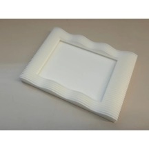 3d Baskı Dalgalı Çizgili Mini Fotoğraf Çerçevesi Masaüstü Ve Buzdolabı Magnetli Çerçeve Beyaz