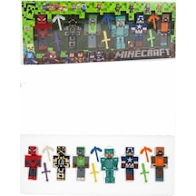 Spidermanli Minecraft 6 Karakter 6 Aksesuar 12 Parça Çocuk Figür Oyun Seti