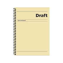 Çizgili Sert Kapak Spiralli Draft Defter Sarı 17x24 Çok Renkli