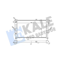 Kale 356860 Su Radyatörü Opel Vectra A 1.6ı 1.8ı 2.0ı 88- 95 Calıbra A 2.0ı 94- 97 At Ac Mekanik 620x378x34 1300133- 1300135