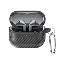 Samsung Galaxy Buds 3 Pro, Buds 3 Ve Buds 3 Fe İle Uyumlu Mat Karbon Fiber Dokulu Darbelere Day