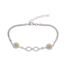 Sonsuzluk Papatya Model 925 Ayar Gümüş Kadın Bileklik Gümüş