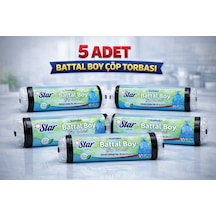 Star Plus Standart Büyük Boy Atık Poşeti 65x80 Cm 10 Adet Dayanıklı Sızdırmaz Atık Torbası 5 Adet