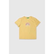 United Colors Of Benetton Kız Çocuk T Shirt Sarı Bnt-g21814-1377 Sarı