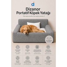 Dizanor Softnest 3in1 Modüler Köpek Yatağı Ortası Bombeli, Sünger Dolgulu, Anti - Slip Tabanlı Ve Yastıklı Konfor Seti Gri Büyük Boy