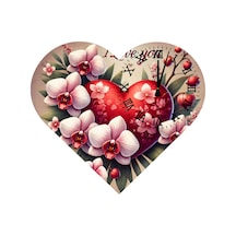 Ti-play Ks71 Kalp Şeklinde 30x30 Cm Hediyelik Duvar Saati ÇOk Renkli