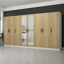 Kale 8 Kapaklı Aynalı 4ç Dolap - Pera Ceviz 190cm