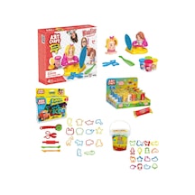 Art Craft Kuaför Oyun Hamur Seti + Hamur Kalıpları 16 Parça + Eğlenceli Kalıplar 19 Parça + 100Gr H