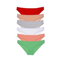 Hubrendy Tedarik 6 Adet Süper Eko Set Likralı Kadın Slip Külot Renk 4 Çok Renkli