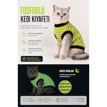 Fosforlu Boydan Geçirmeli Kedi Kıyafeti Gece Parlayan Reflektif Kedi Tişörtü, Yumuşak Ve Rahat Kedi Elbisesi