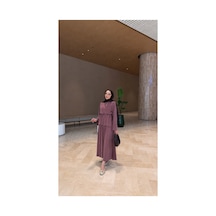 Riella Butik Ahen Oysho Kumaş Oversize Günlük Tesettür Takım Mor