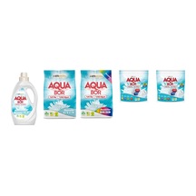 Aquabor Doğal Mineralli Sıvı Beyaz + 4kg Beyaz + 4kg Renkliler + Tablet + Tablet Set 0.75 LT - 2.5 LT - 12 KG