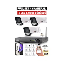3 Kameralı 9 Led Gece Görüşlü Fullhd Güvenlik Kamerası Seti - Cepten İzle - 320gb