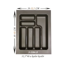 Starax S - 2284 - A Çekmece İçi Plastik Kaşıklık Antibakteriyel Modül 49 x 39 CM 6 Göz 45 CM Antrasit