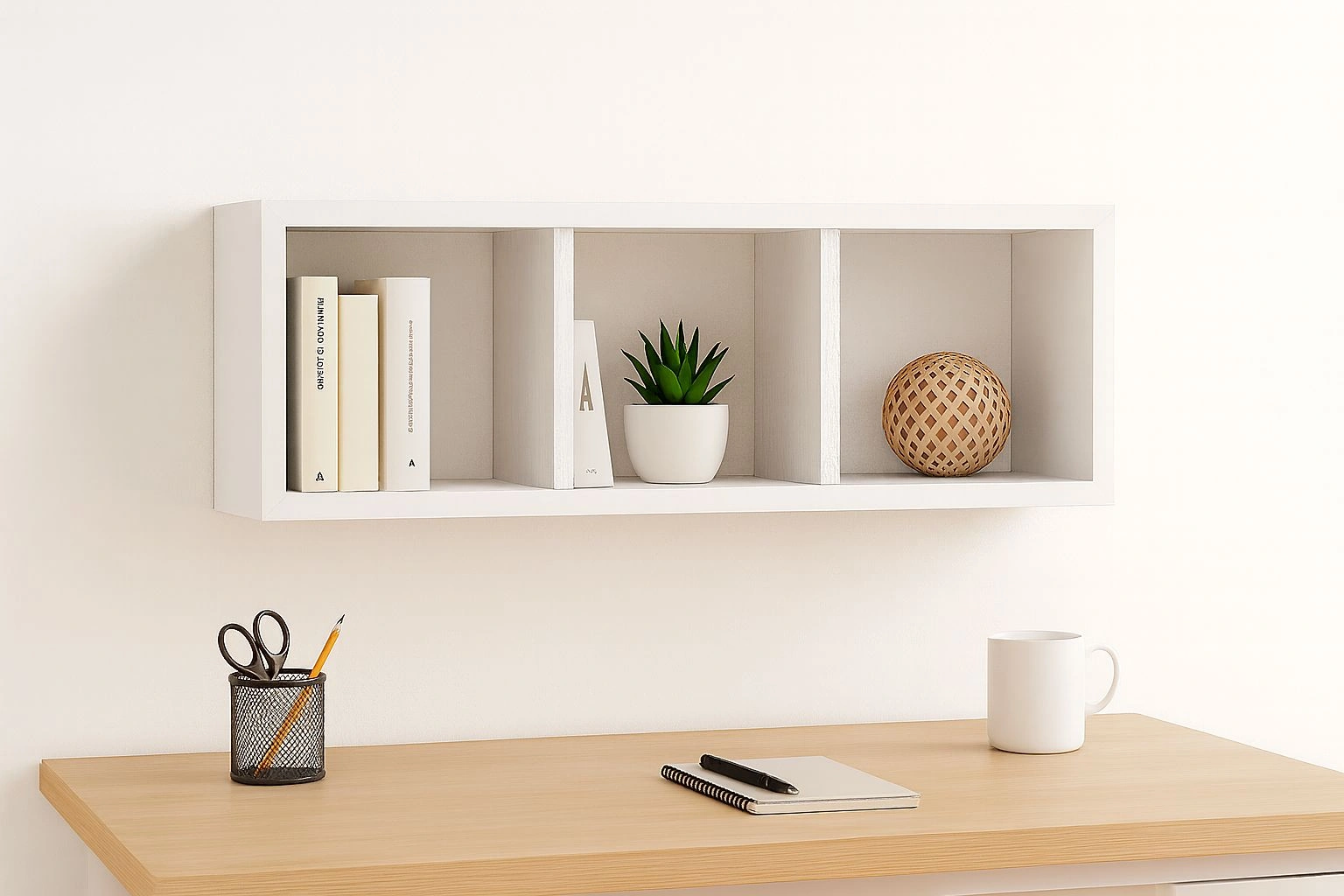 Monaco Duvar Rafı Siyah - Beyaz