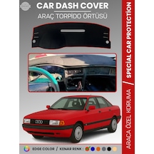 Audi 80 1986-1996 Torpido Örtüsü Ön Göğüs Koruma Torpido Koruma Araca Özel Kaymaz Kolay Montaj Kırmızı