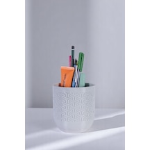 Kalemlik Masa Kalemliği Organizer Kalemlik Beyaz Renk Model 77 Çok Renkli