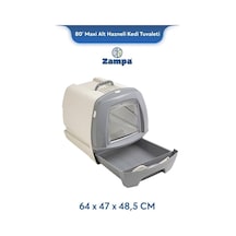 Zampa Plus 80' Maxi Kapalı Kedi Tuvaleti Zıt-2730 Büyük Boy Alt Hazneli Pratik Çözüm