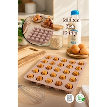 Porsima 30044-1 Silikon 25li Muffin Kalıbı Çiçek Kek Kalıbı Kalıbı Krem 24 24cm