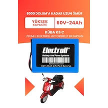 Küba K5 C Uyumlu Batarya Yüksek Kapasite Lifepo4 60v 24ah Elektrikli Motosiklet Bataryası