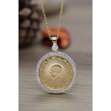 Tc Darphane 22 Ayar Çeyrek Altınlı 925 Ayar Gümüş Kolye