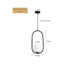 Novahub Siyah Cam Küre Kolye Işıkları Sütlü Beyaz Abajur Modern Led Asılı Lamba Oturma Odası İçin Pirinç/siyah/krom Sarkıt Beyaz Işık Siyah Siyah