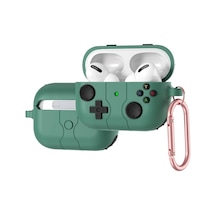 Apple Airpods 4 İle Uyumlu 4.nesil Kılıf Kılıf Retro Görünümlü Kancalı Nint-endo Yumuşak Soft Dokunuş Airpods 4. Nesil Kulaklık Kılıf Haki, Airpods 4. Nesil