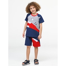 Casabony Navy Shark Erkek Çocuk Şort Takım - Lacivert