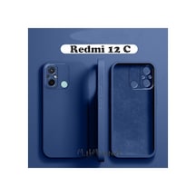 Xiaomi Redmi 12c Uyumlu Kılıf Kamera Korumalı Içi Kadife Süet Yumuşak Hisli Lansman Silikon Kapak Lacivert