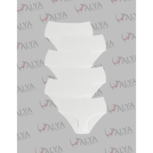 Alya Underwear Kadın Dikişsiz Külot Lazer Kesim Yüksek Bel İz Yapmayan Büyük Beden Hayalet Külot İzbırakmaz 6'lı Paket Ekru