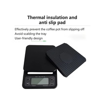 Oldfriend Yüksek Hassasiyetli Mini Çay Terazisi 0.1g Zamanlayıcılı Siyah Lühet Versiyon + Izgara Taban Siyah Yüksek Kalite Versiyon + Yalıtım Pedi