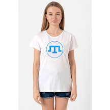 Kırım Tatar Tamga Beyaz Kadın Bisikletyaka Tshirt Beyaz