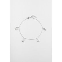 Yaz Aşkı 18 Ayar Beyaz Altın Kaplama 24 Cm Gümüş Hal Hal Beyaz