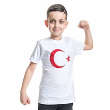 Unisex Beyaz Türk Bayraklı Tshirt-Ücretsiz Hızlı Kargo