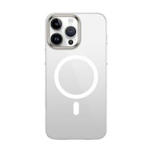Zore İphone 16 Pro Kılıf M-safe Şarj Özellikli Şeffaf Cam Arka Yüzey Zore G-glass Kapak - Şeffaf
